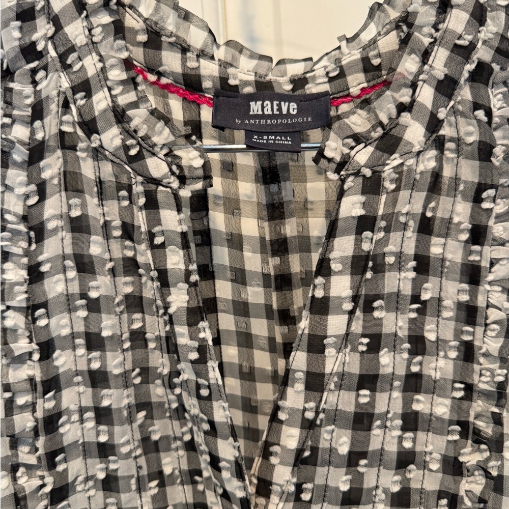 Anthropologie Maeve gingham xs sleeveless blouse